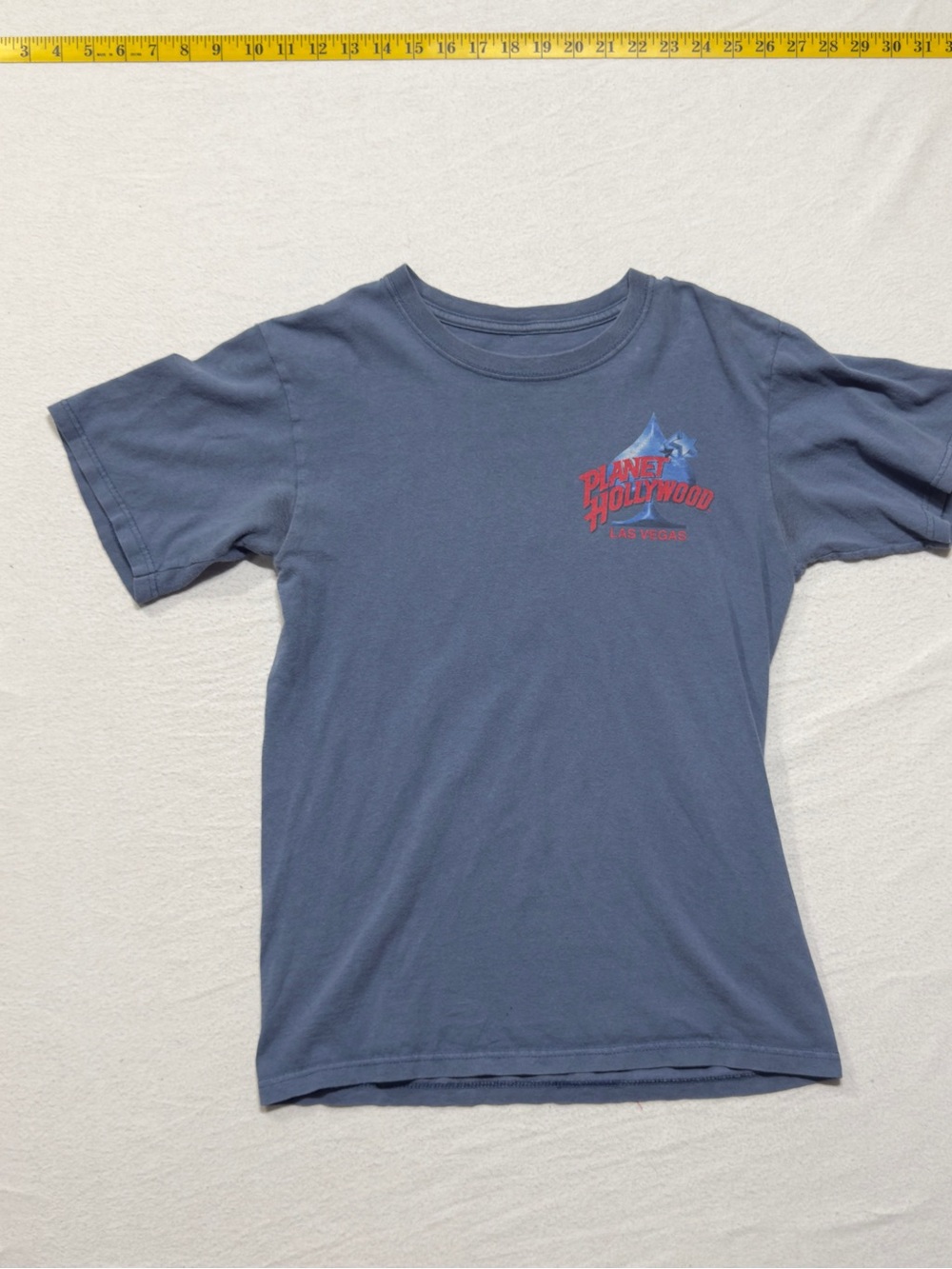 Las Vegas Short planet Hollywood Sleeve Tee - Blue
